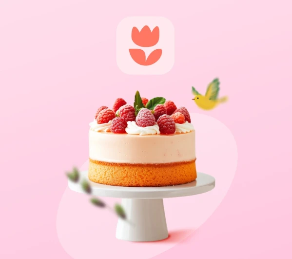 Скидка 8% на заказ из категорий «Кондитерские и пекарни» и «Съедобные букеты»